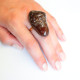 Soviet-era USSR Ring Golden Color With Dark Cognac Color Baltic Amber 