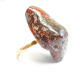 Soviet-era USSR Ring Golden Color With Dark Cognac Color Baltic Amber 