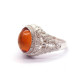 Antique Silver Filigree Ring with Cognac Baltic Amber