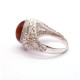 Antique Silver Filigree Ring with Cognac Baltic Amber