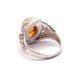 Antique Silver Filigree Ring with Cognac Baltic Amber