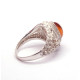 Antique Silver Filigree Ring with Cognac Baltic Amber