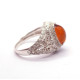 Antique Silver Filigree Ring with Cognac Baltic Amber