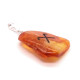 Polished Amber Pendant Amulet with Jumis