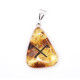 Polished Amber Pendant Amulet with Jumis