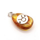 Amber Amulet Pendant with Zodiac Sign "Taurus"