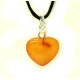Heart Shape Butterscotch Egg Yolk Color Baltic Amber Pendant 