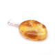 Polished amber pendant amulet with Mara's cross