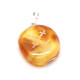 Polished amber pendant amulet with Mara's cross