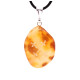 Polished amber pendant amulet with Mara's cross