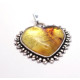  Heart-shaped pendant with amber