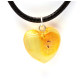 Lemon Color Baltic Amber Heart Shaped Pendant 24a
