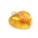 Lemon Color Baltic Amber Heart Shaped Pendant 24a