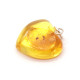 Lemon Color Baltic Amber Heart Shaped Pendant 24a