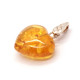 Small Honey Color Baltic Amber Heart Shaped Pendant 