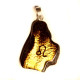 Honey Color Baltic Amber Amulet Pendant  With Zodiac Signs 