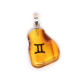 Honey Color Baltic Amber Amulet Pendant  With Zodiac Signs 
