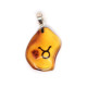 Honey Color Baltic Amber Amulet Pendant  With Zodiac Signs 