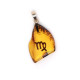 Honey Color Baltic Amber Amulet Pendant  With Zodiac Signs 