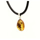 Baltic Amber Pendant Green Shade Color With Plants Inclusions 27