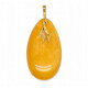 Exclusive Butterscotch Baltic Amber Pendant with Gold-Plated Silver Leaf Motif