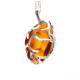 Cognac Baltic Amber Pendant in Metal Frame (4 g)