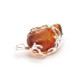Cognac Baltic Amber Pendant in Metal Frame (4 g)