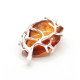 Cognac Baltic Amber Pendant in Metal Frame (4 g)
