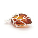 Cognac Baltic Amber Pendant in Metal Frame (4 g)