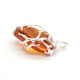 Cognac Baltic Amber Pendant in Metal Frame (4 g)