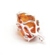 Cognac Baltic Amber Pendant in Metal Frame (4 g)