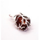 Artistic "Twisted Branches" Metal Pendant with Cognac Baltic Amber