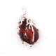 Artistic "Twisted Branches" Metal Pendant with Cognac Baltic Amber