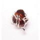 Artistic "Twisted Branches" Metal Pendant with Cognac Baltic Amber