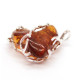 Cognac Baltic Amber Pendant in Metal Frame