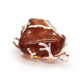Cognac Baltic Amber Pendant in Metal Frame