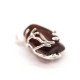 Dark Cognac Baltic Amber Pendant in Metal Frame (4 g)