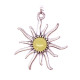 Polished Royal Milky Color Baltic Amber Pendant "Sun"