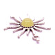 Polished Royal Milky Color Baltic Amber Pendant "Sun"