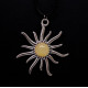 Polished Royal Milky Color Baltic Amber Pendant "Sun"