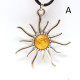  Polished Cognac Color Baltic Amber Pendant "Sun" 