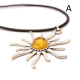  Polished Cognac Color Baltic Amber Pendant "Sun" 