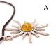  Polished Cognac Color Baltic Amber Pendant "Sun" 