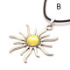  Polished Cognac Color Baltic Amber Pendant "Sun" 
