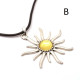 Polished Cognac Color Baltic Amber Pendant "Sun" 