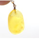 Lemon Color Baltic Amber Amulet Pendant 45