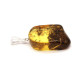 Baltic Amber Pendant Light Green Shade Color With Plants Inclusions ST Silver Hook