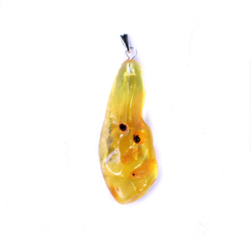 Natural Shape Baltic Amber Pendant Lemon Color