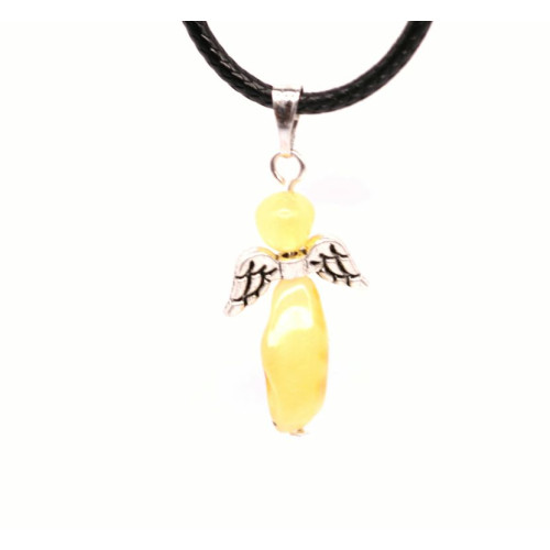 Honey Color Baltic Amber Amulet Pendant "Guardian Angel"