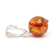 Baltic Amber Pendant Dark Cognac Color  Serling Silver 925
